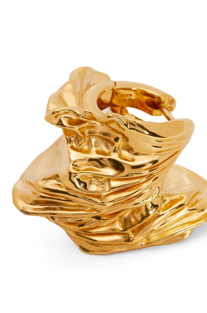 LOEWE Pleated Fan hoop earrings in sterling silver Gold plp_rd
