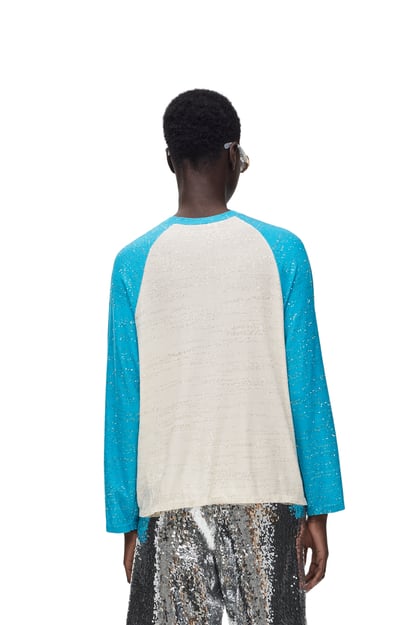 LOEWE Sweater in silk White/Turquoise plp_rd