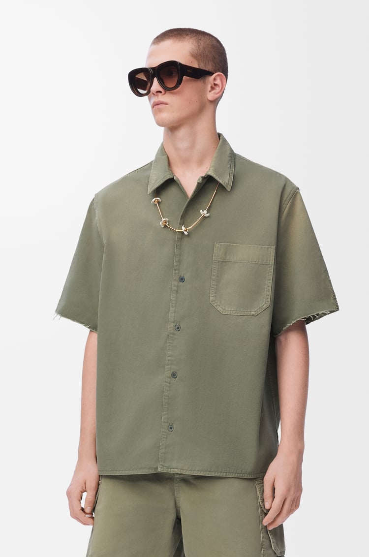 LOEWE Anagram short sleeve shirt in cotton Sage