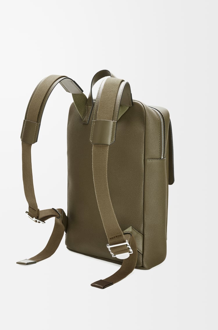 LOEWE Military backpack in soft grained calfskin Dark Khaki
