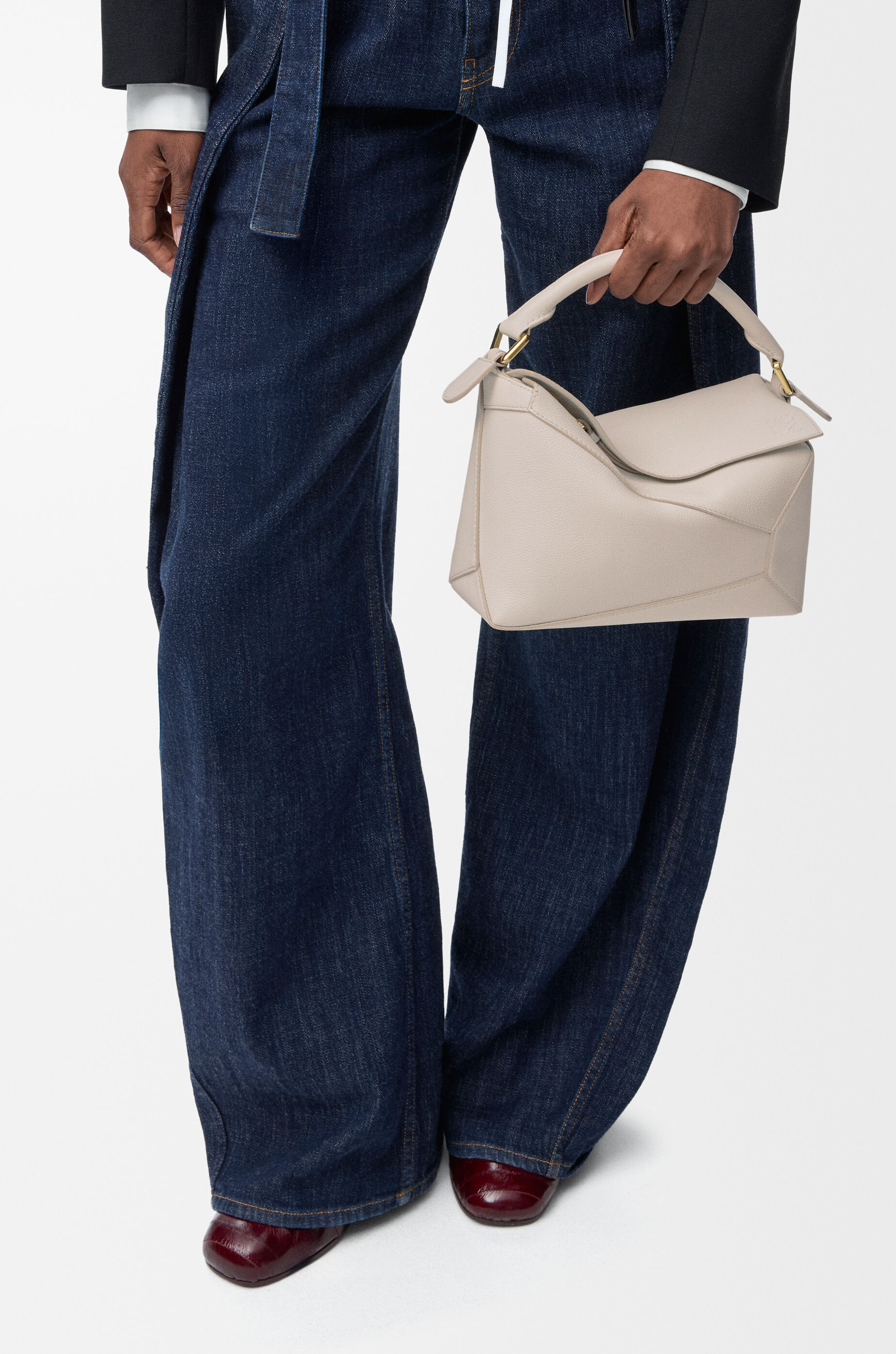 Small Puzzle Edge bag in soft grained calfskin Grey - LOEWE