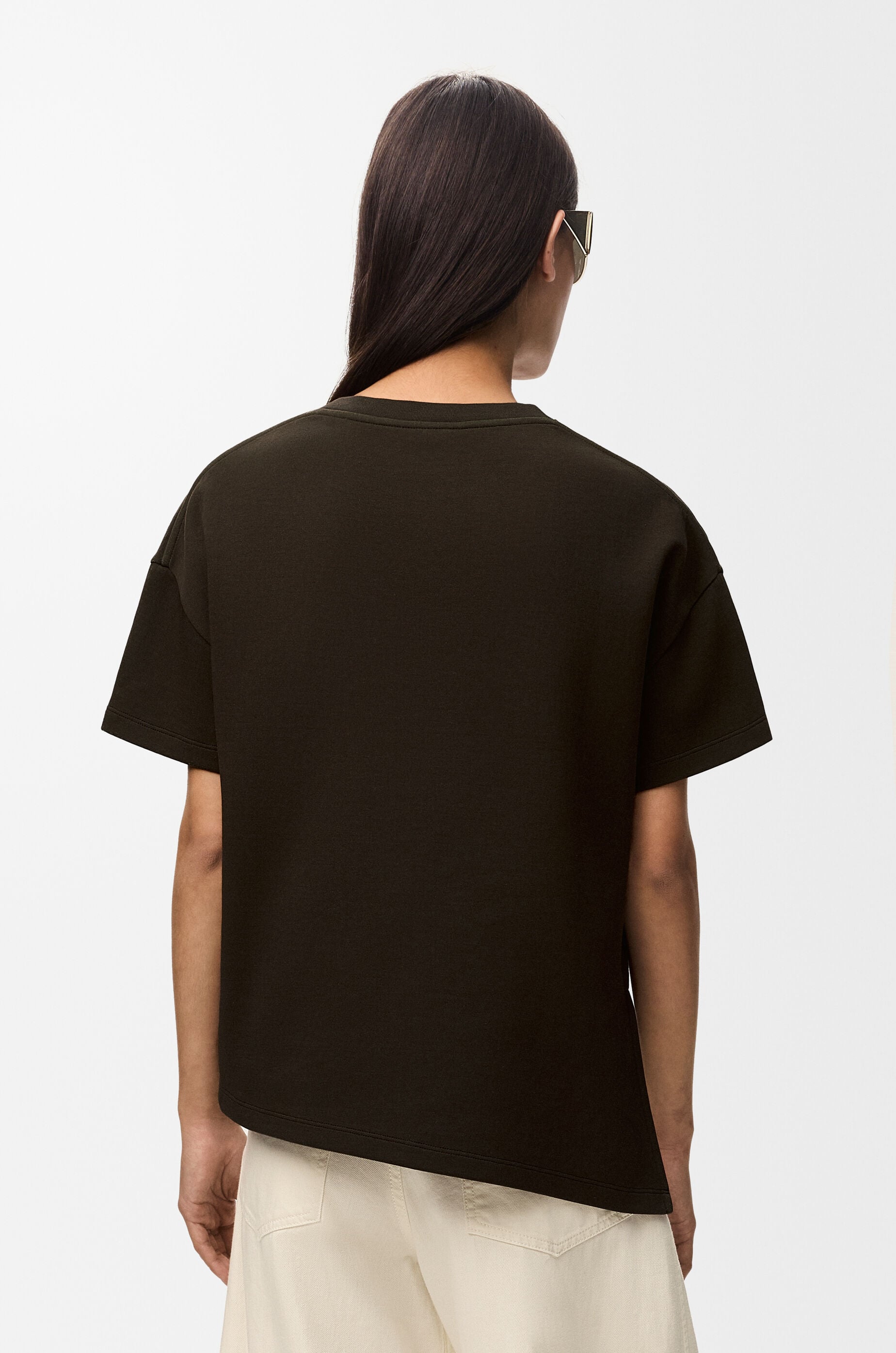 アシンメトリー Tシャツ（コットンブレンド） ブラウン - ロエベ 日本