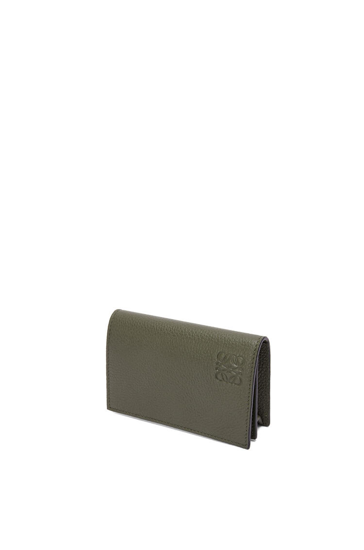 LOEWE Business cardholder in soft grained calfskin Khaki Green