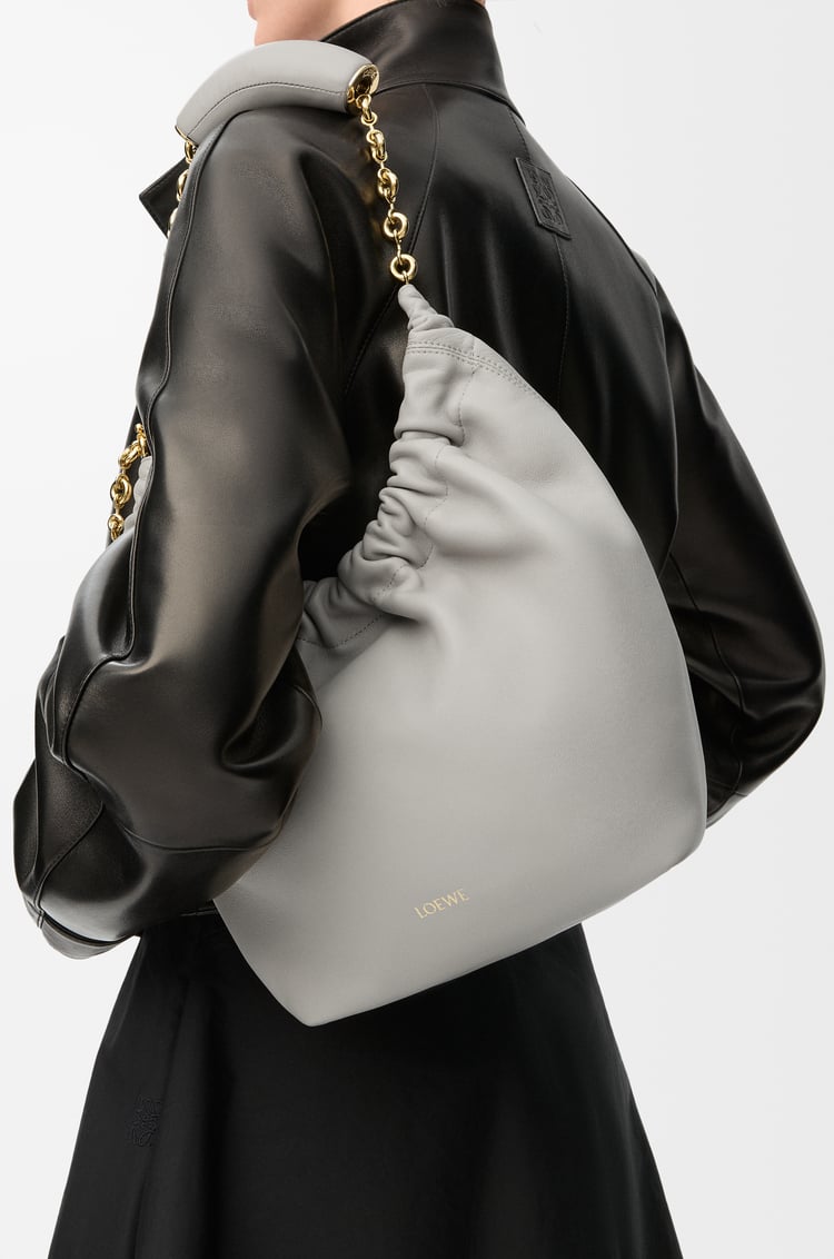 LOEWE Small Squeeze bag in mellow nappa lambskin Shell Grey