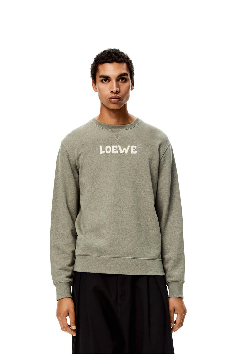 LOEWE LOEWE embroidered sweatshirt in cotton Old Military Green pdp_rd