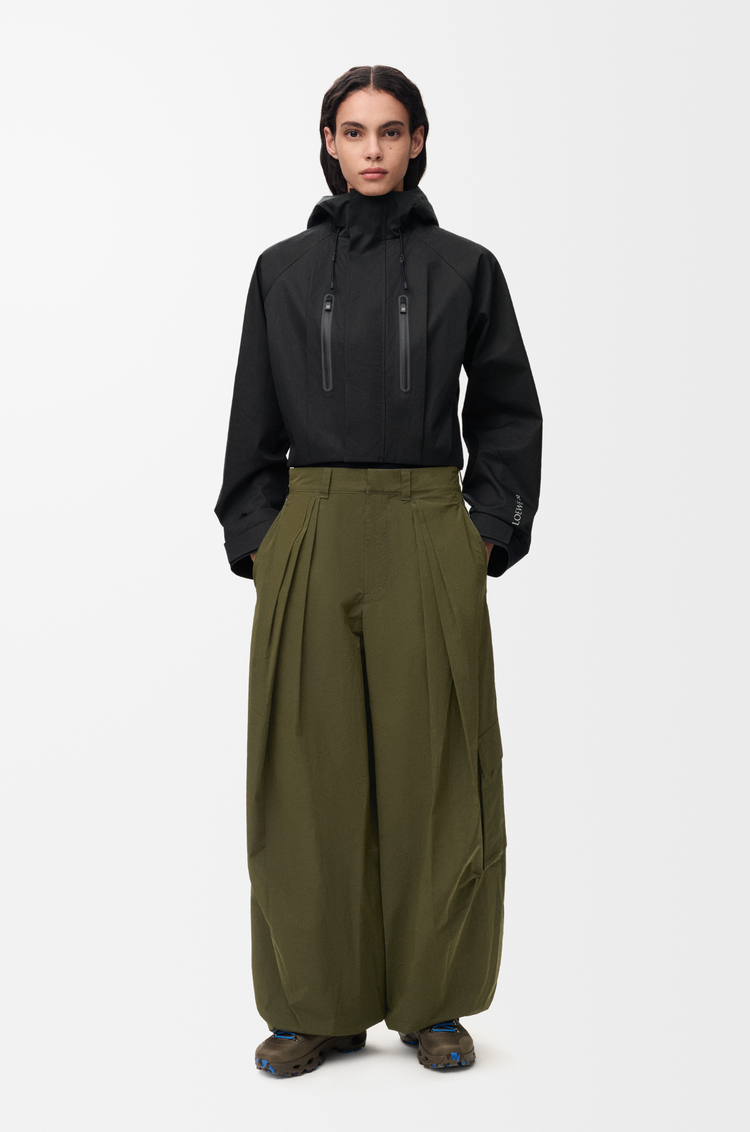LOEWE Cropped parka in technical cotton shell Black