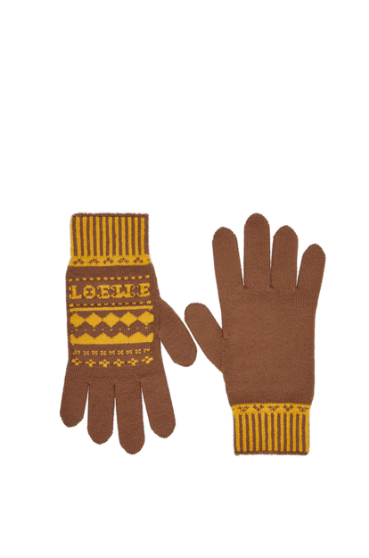 LOEWE Gloves in wool Brown/Multicolor