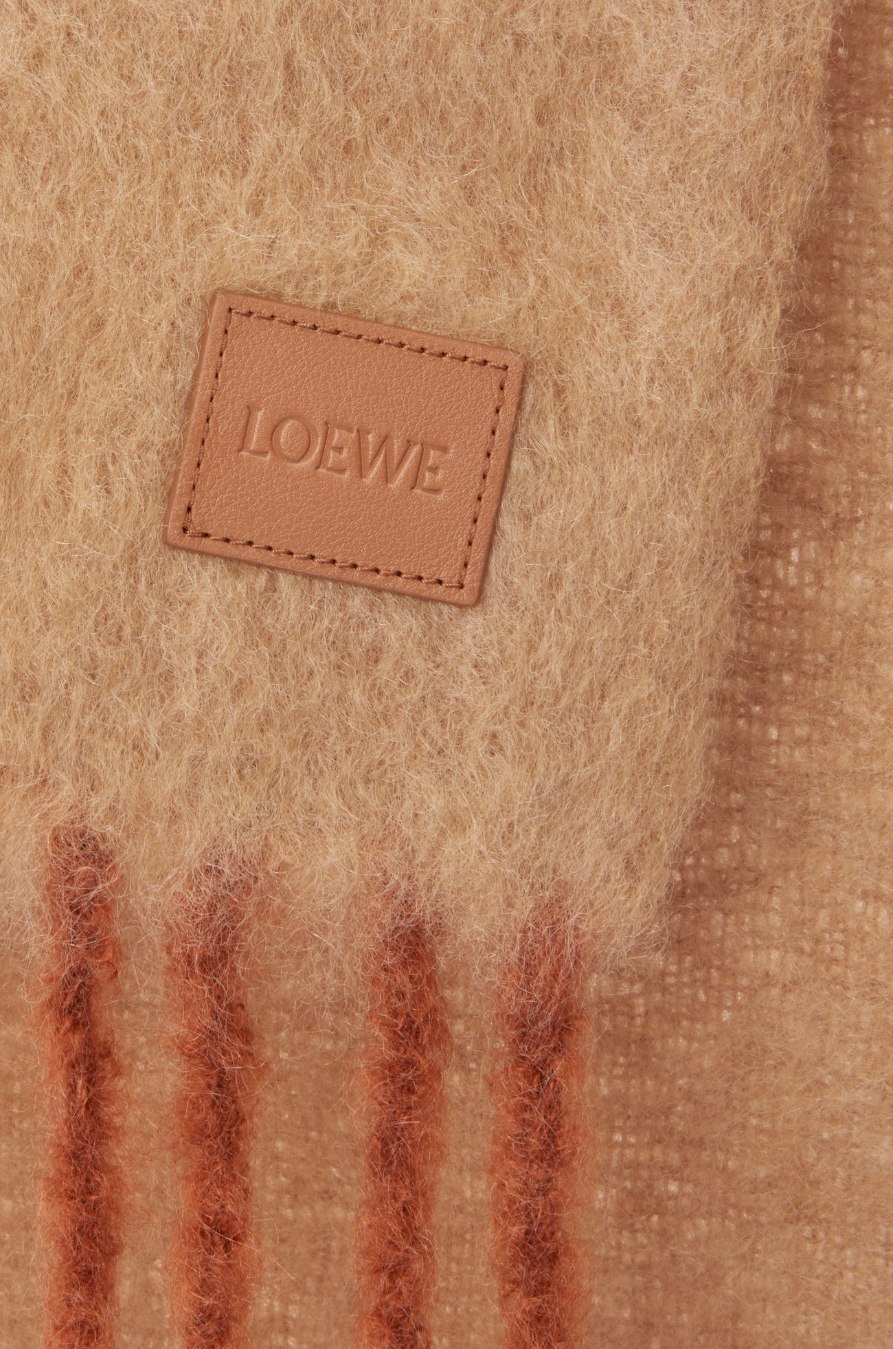 LOEWE Scarf in mohair and wool blend Beige/Orange