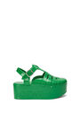 LOEWE 橡膠楔形羅馬涼鞋 綠色