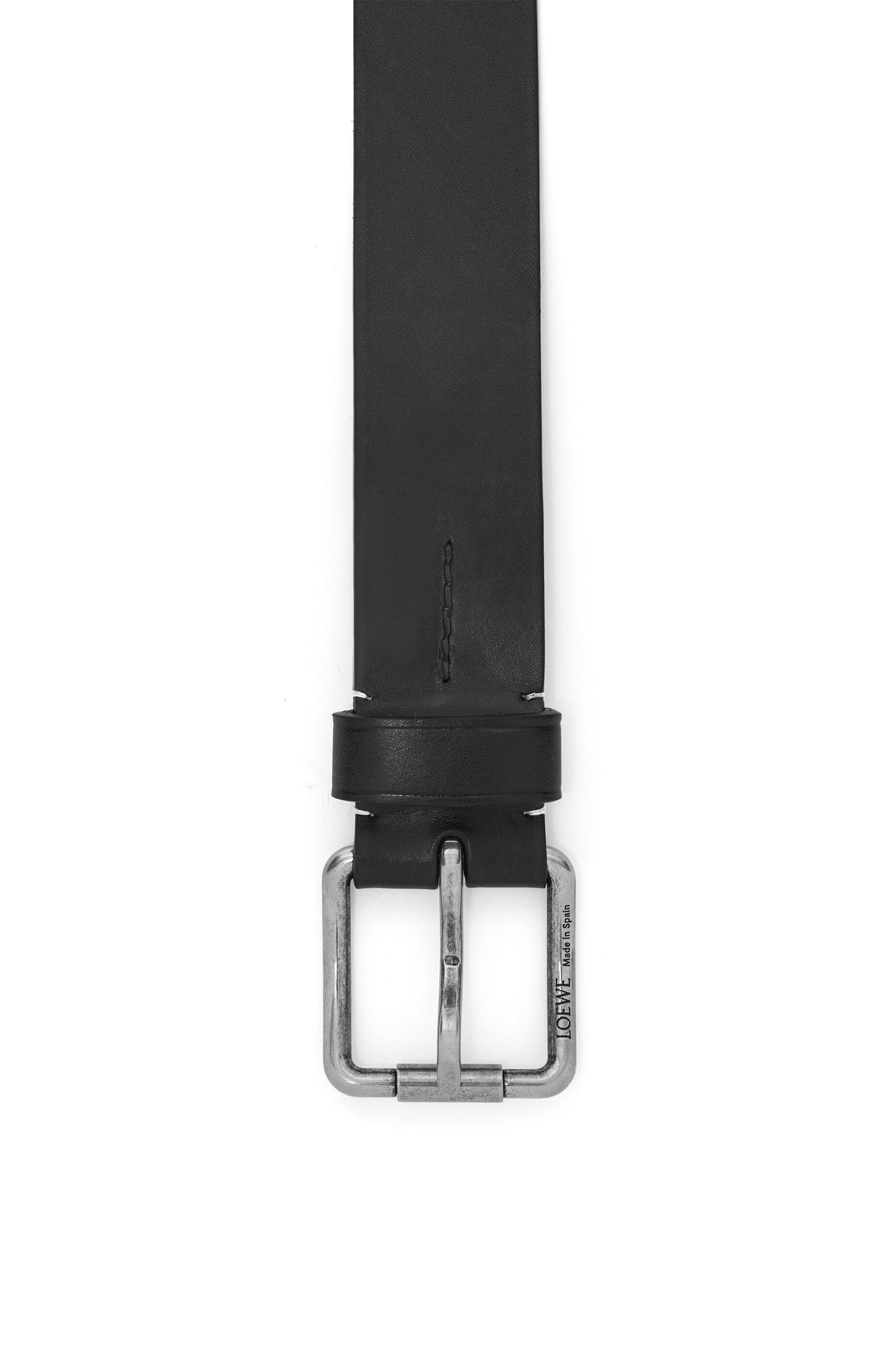 Roller Curve belt in vegetable tanned calfskin Black Vintage Palladium LOEWE