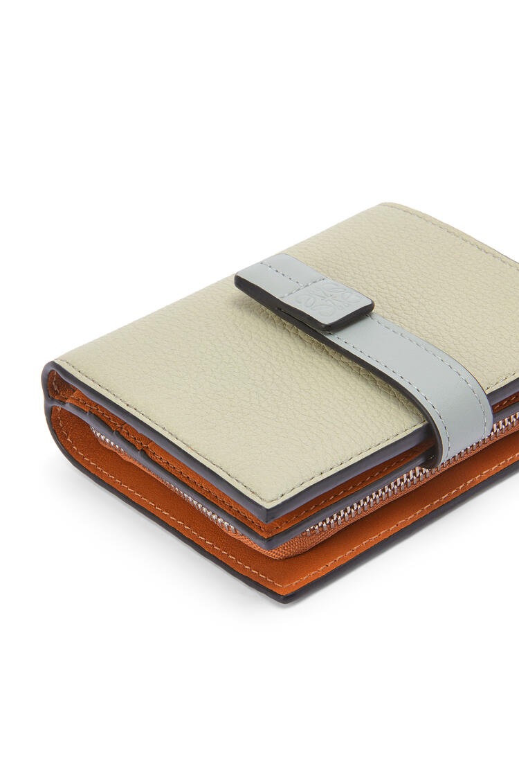 LOEWE Compact zip wallet in soft grained calfskin Marble Green/Ash Grey pdp_rd
