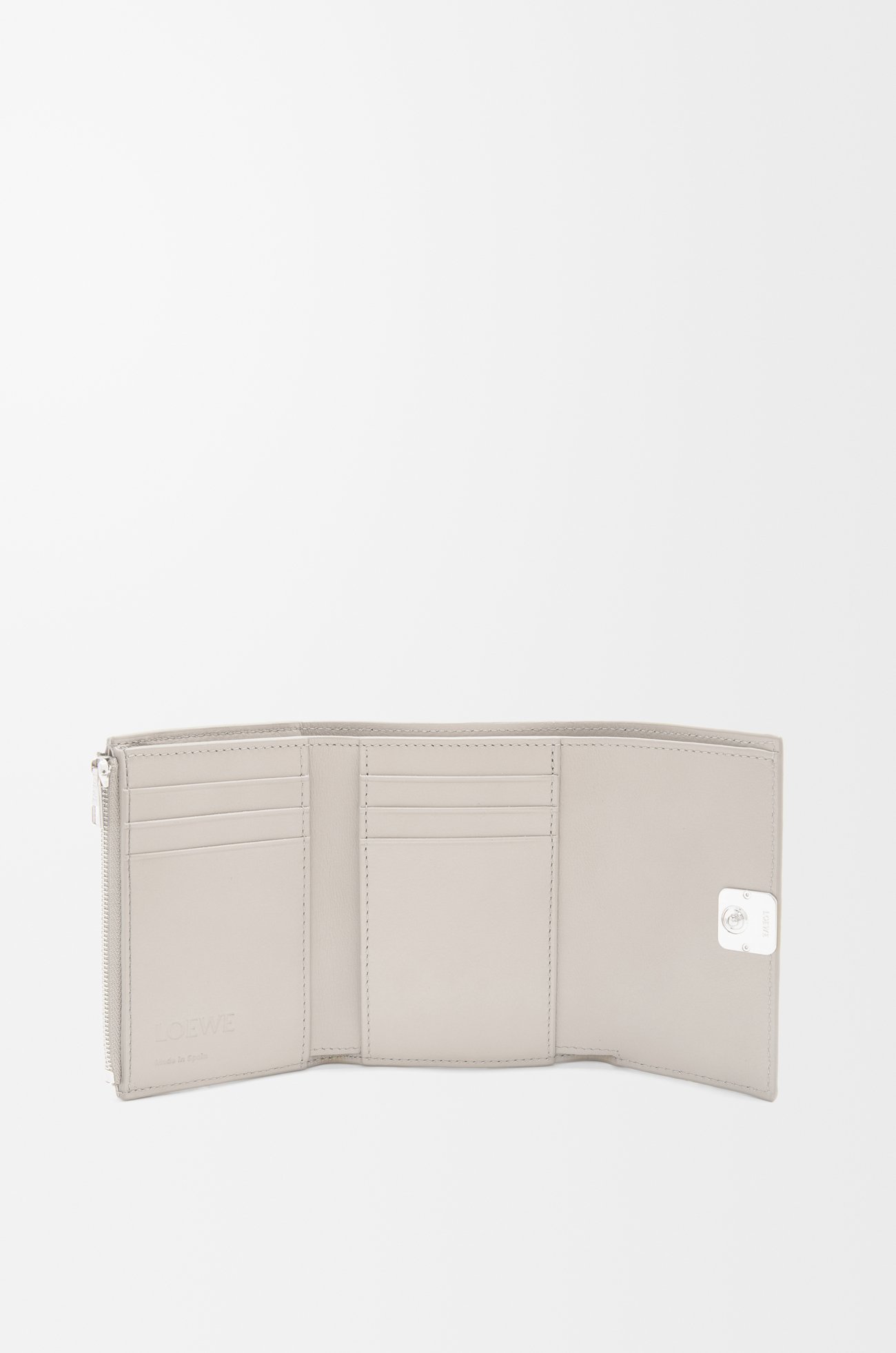 LOEWE アナグラム バーティカル ウォレット スモール（ペブルグレインカーフ） ライトゴースト