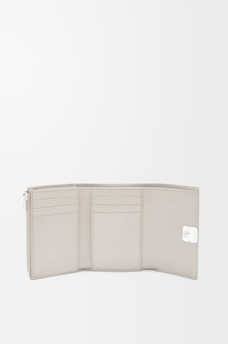 LOEWE Anagram small vertical wallet in pebble grained calfskin Light Ghost