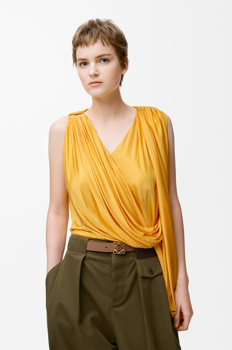 LOEWE Cinturón reversible Anagram Bombé en piel de ternera lisa Moca/Pizarra