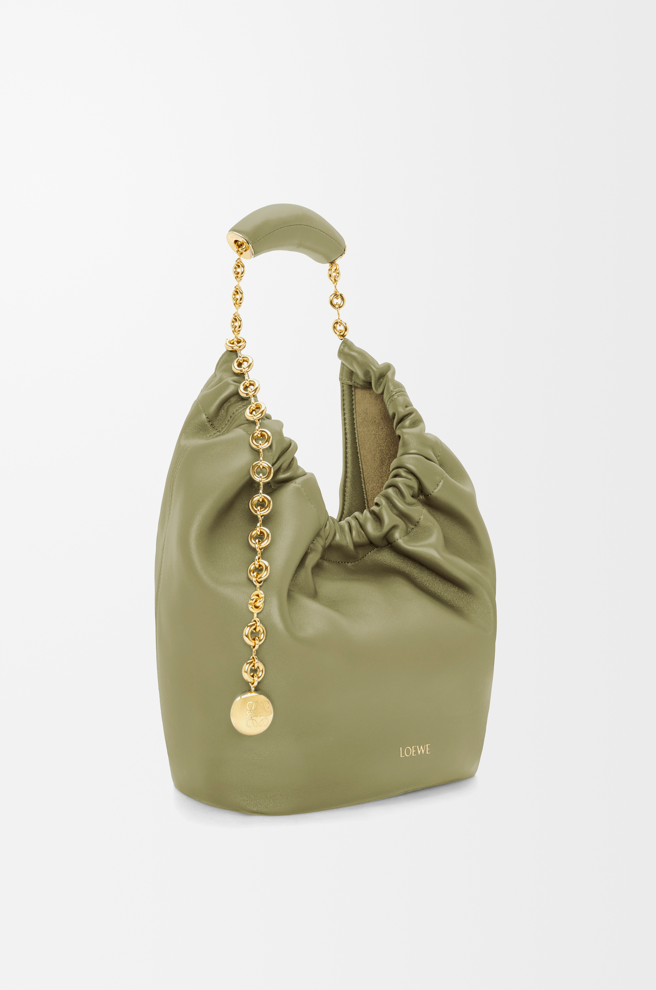 LOEWE Bolso Squeeze pequeño en piel napa de cordero Verde Eucalipto