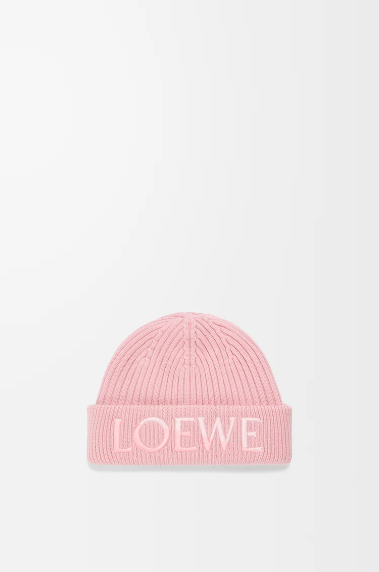 LOEWE Gorro LOEWE en lana Rosa Claro