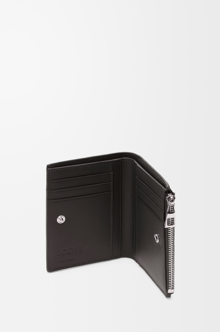 LOEWE Portefeuille compact fin en cuir de veau classique texturé Gris Foncé