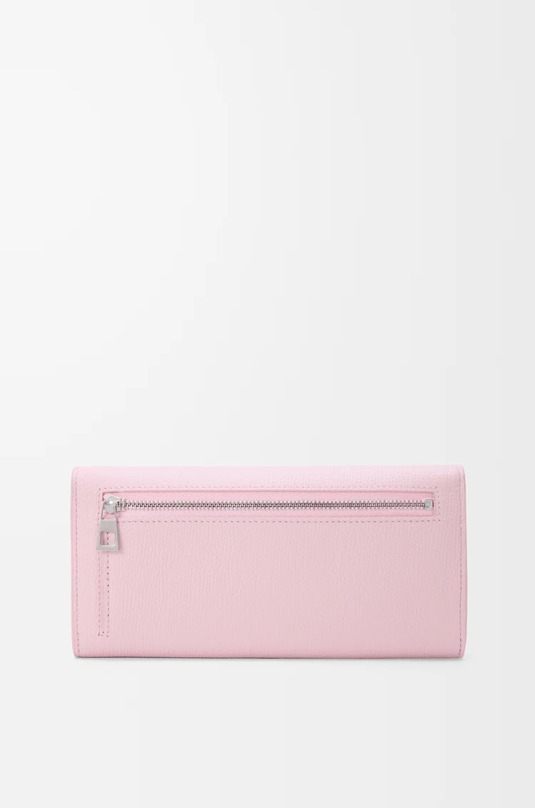 LOEWE 애너그램 컨티넨탈 지갑 - 페블 그레인 카프스킨 블러썸