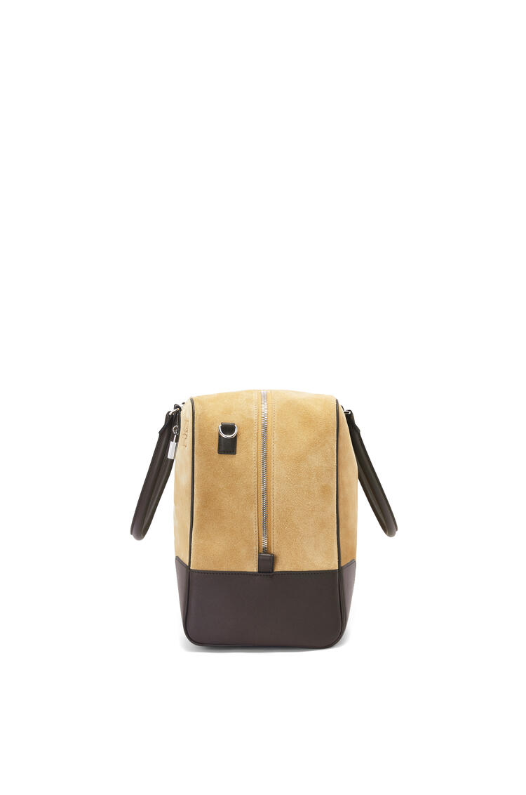 LOEWE Amazona 44 bag in suede and calfskin Gold/Chocolate Brown