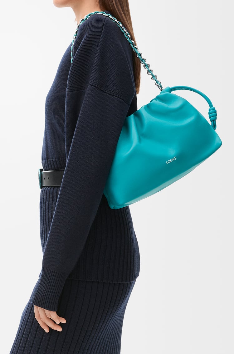 LOEWE Bolso Flamenco Purse mediano en piel napa de cordero Turquesa Intenso