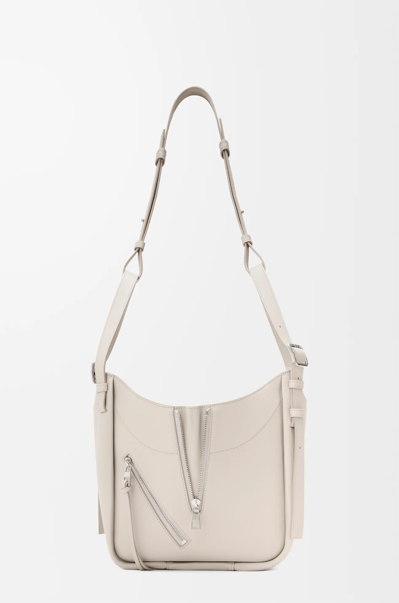 LOEWE Borsa Hammock Flip in pelle di vitello classica Light Ghost