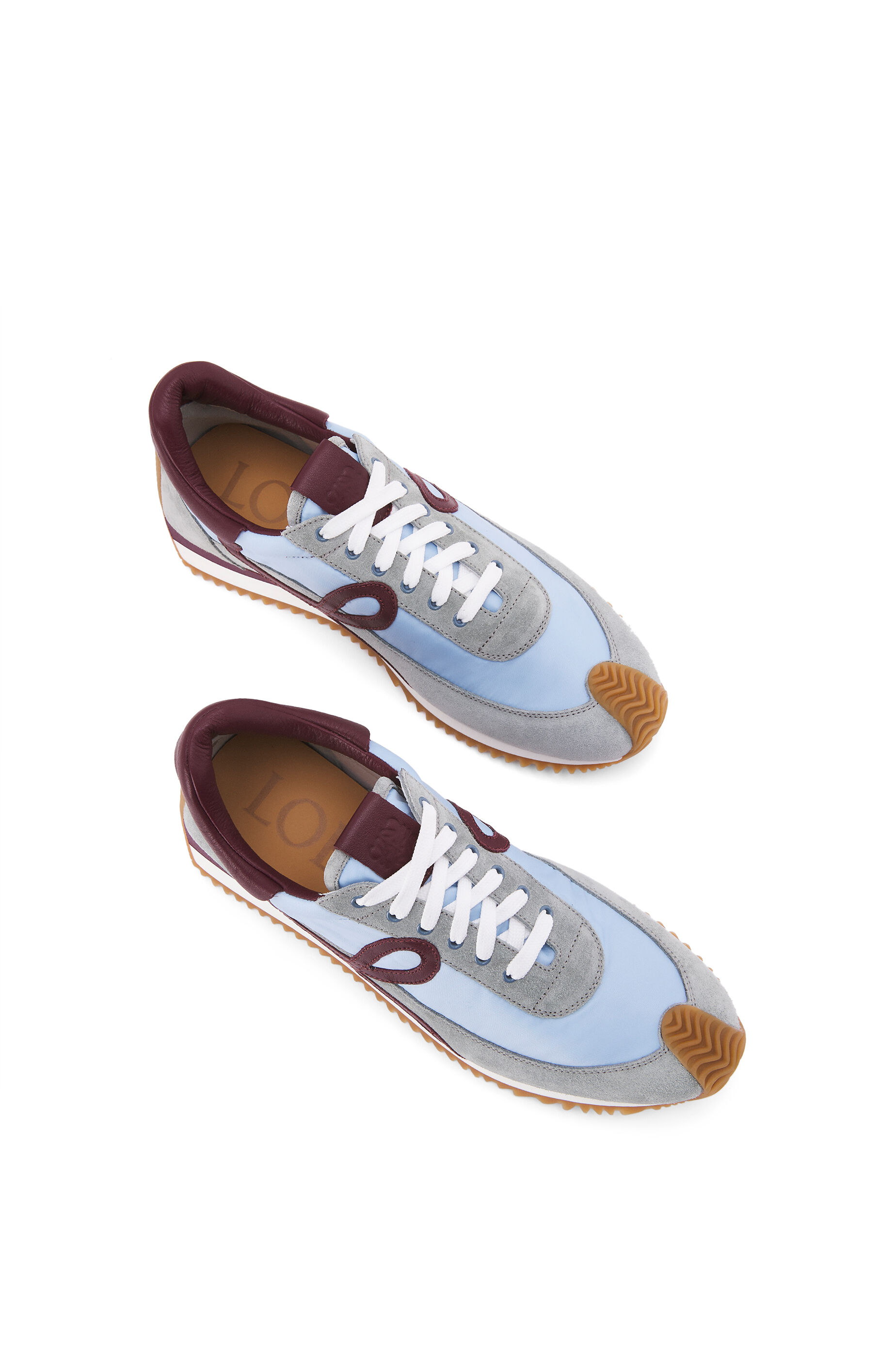 Flow runner in nylon and suede Light Blue/Burgundy - LOEWE Flow runner in nylon and suede Light Blue/Burgundy - LOEWE