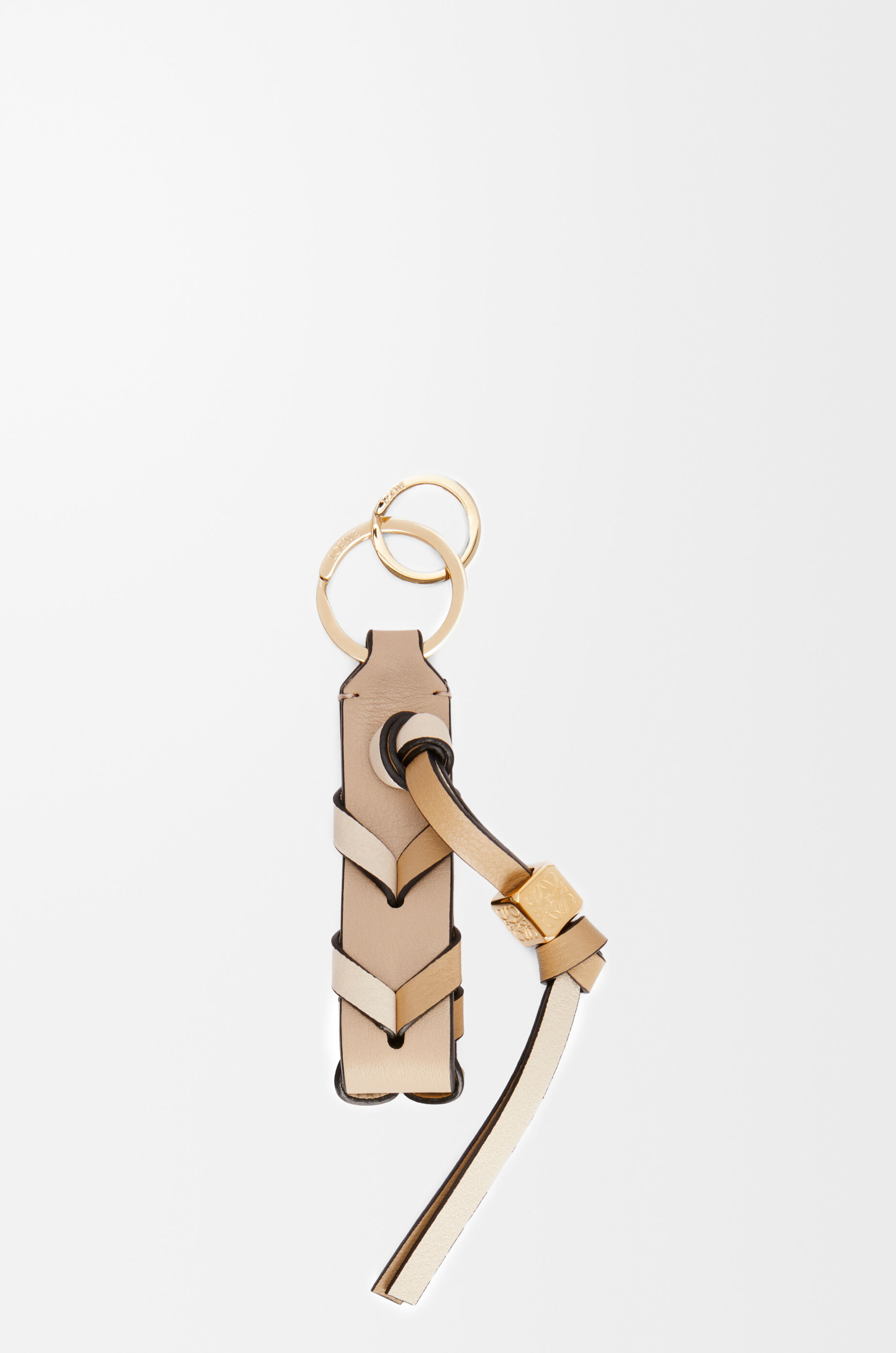 LOEWE ロエベ ブレイデッドキーリング ブレイデッド ストラップ キーリング（カーフ） ホワイト - ロエベ