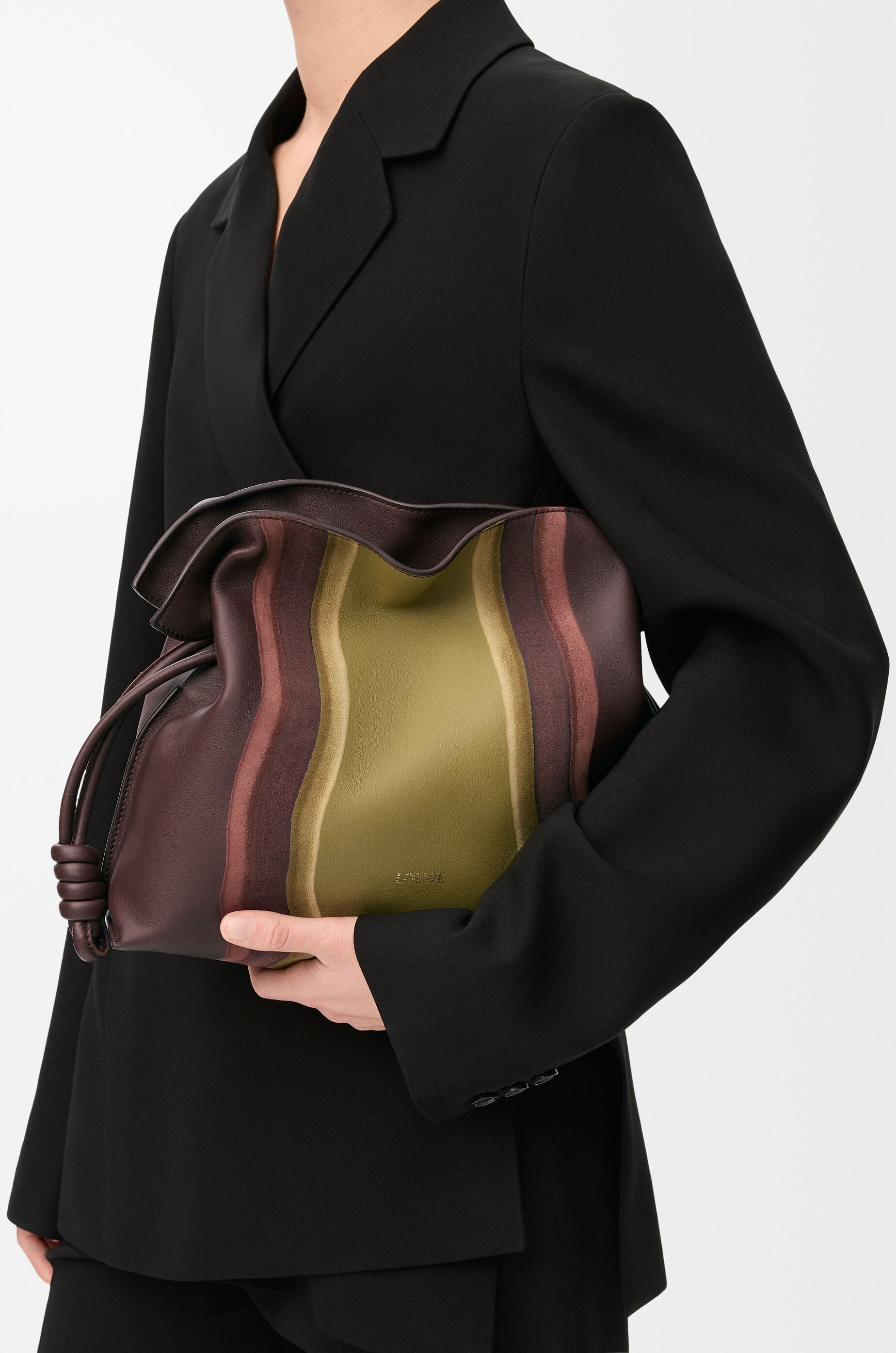 Medium Flamenco clutch Landscape in nappa calfskin Brown - LOEWE