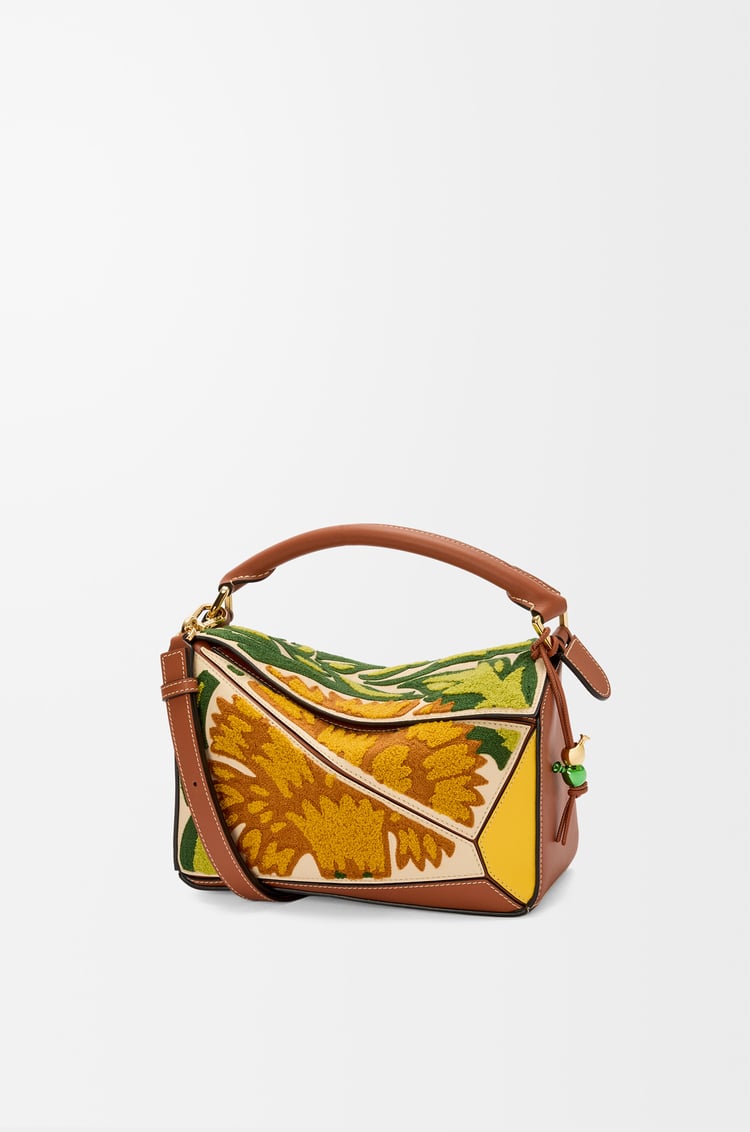 LOEWE Puzzle 10 William De Morgan re-edition bag in classic calfskin Yellow