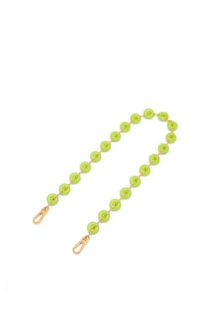 LOEWE Bandolera de cadena con eslabones circulares en acetato Verde Ácido/Dorado plp_rd