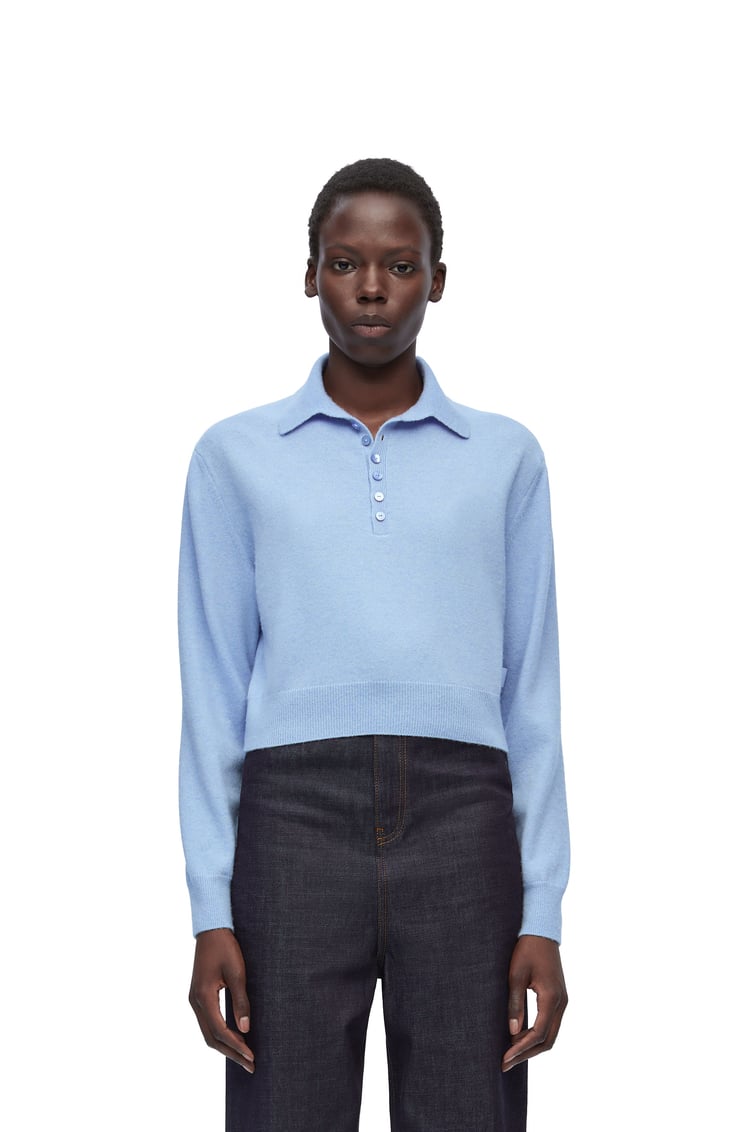 LOEWE Polo sweater in cashmere Light Blue