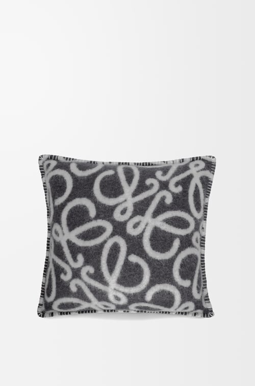 LOEWE Cojín Anagram en alpaca y lana Negro/Gris plp_rd