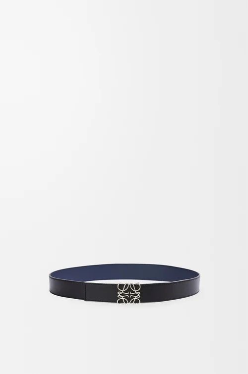 LOEWE Reversible Anagram belt in smooth calfskin Ocean/Black/Palladium