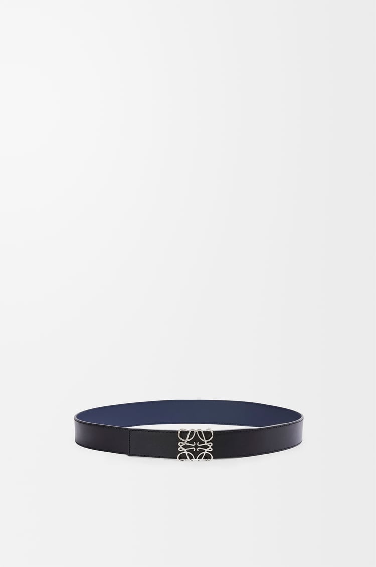 LOEWE Reversible Anagram belt in smooth calfskin Ocean/Black/Palladium