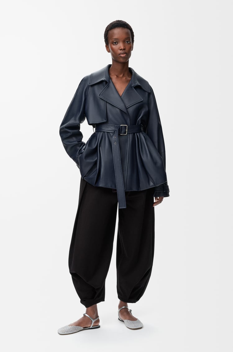 LOEWE Drapierte Hose aus Baumwolle und Seide Schwarz