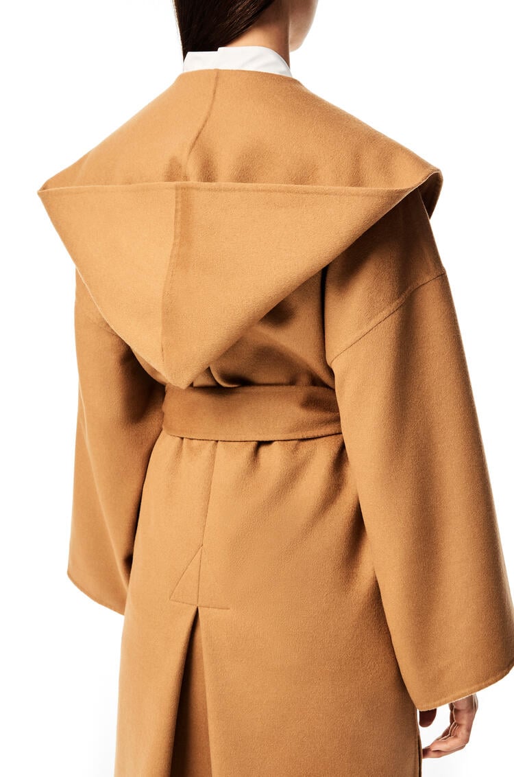 LOEWE Hooded coat in wool and cashemere Camel
