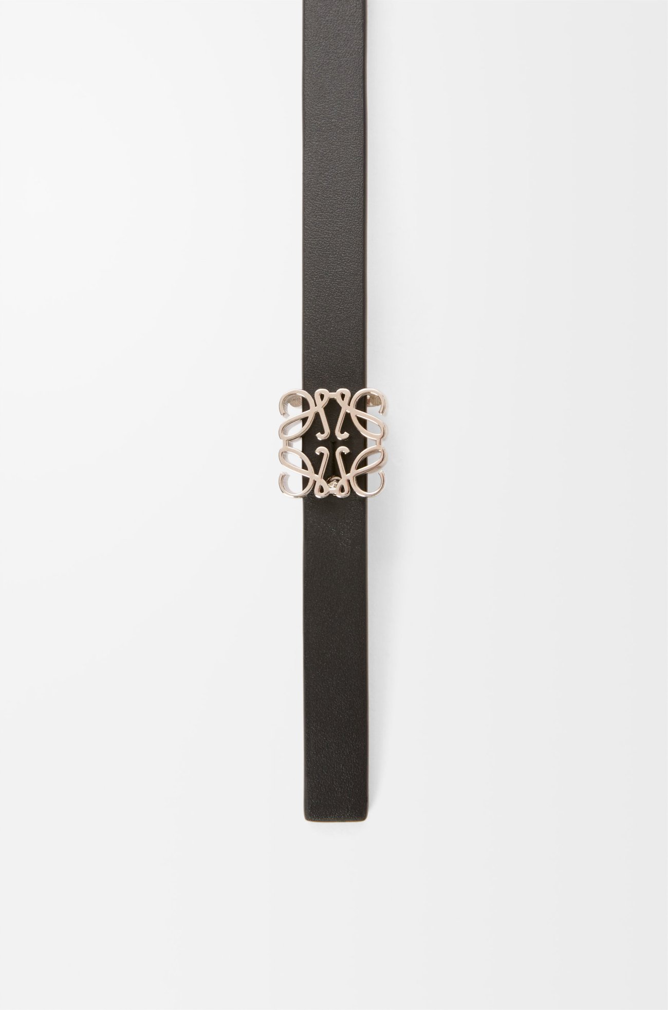 LOEWE 光滑小牛皮雙面 Anagram 方塊皮帶 黑色/棕褐色/鈀色