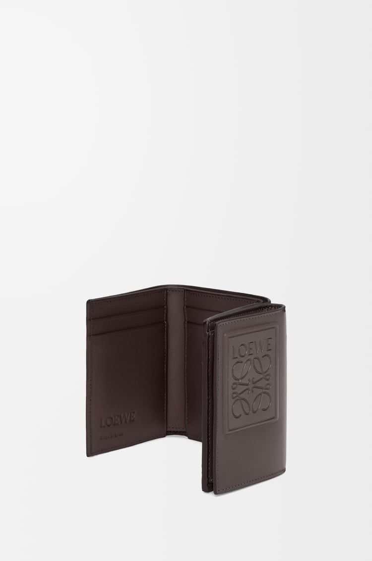 LOEWE Trifold wallet in satin calfskin Dark Brown