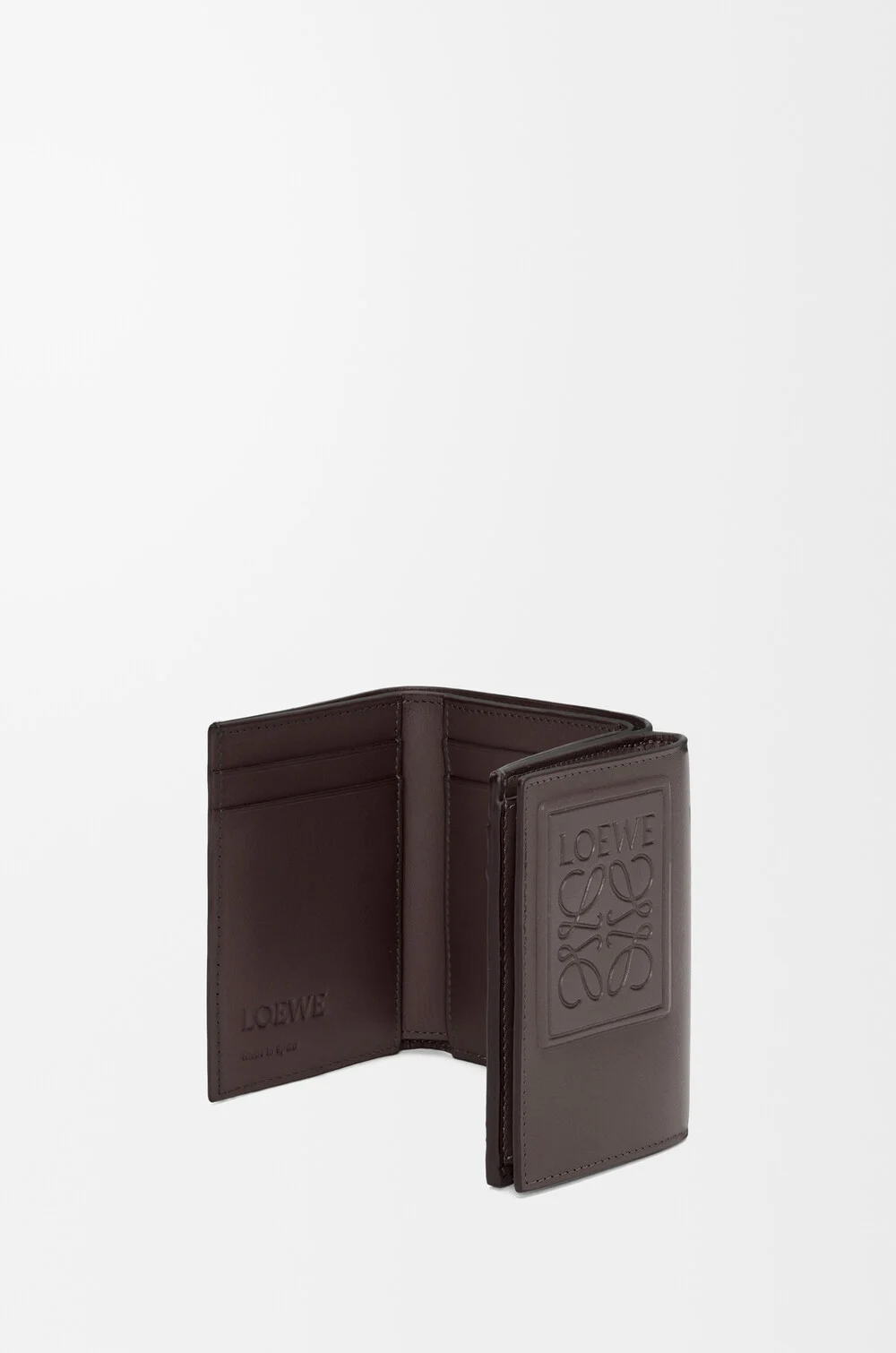 Trifold wallet in satin calfskin Brown - LOEWE USA Official Website