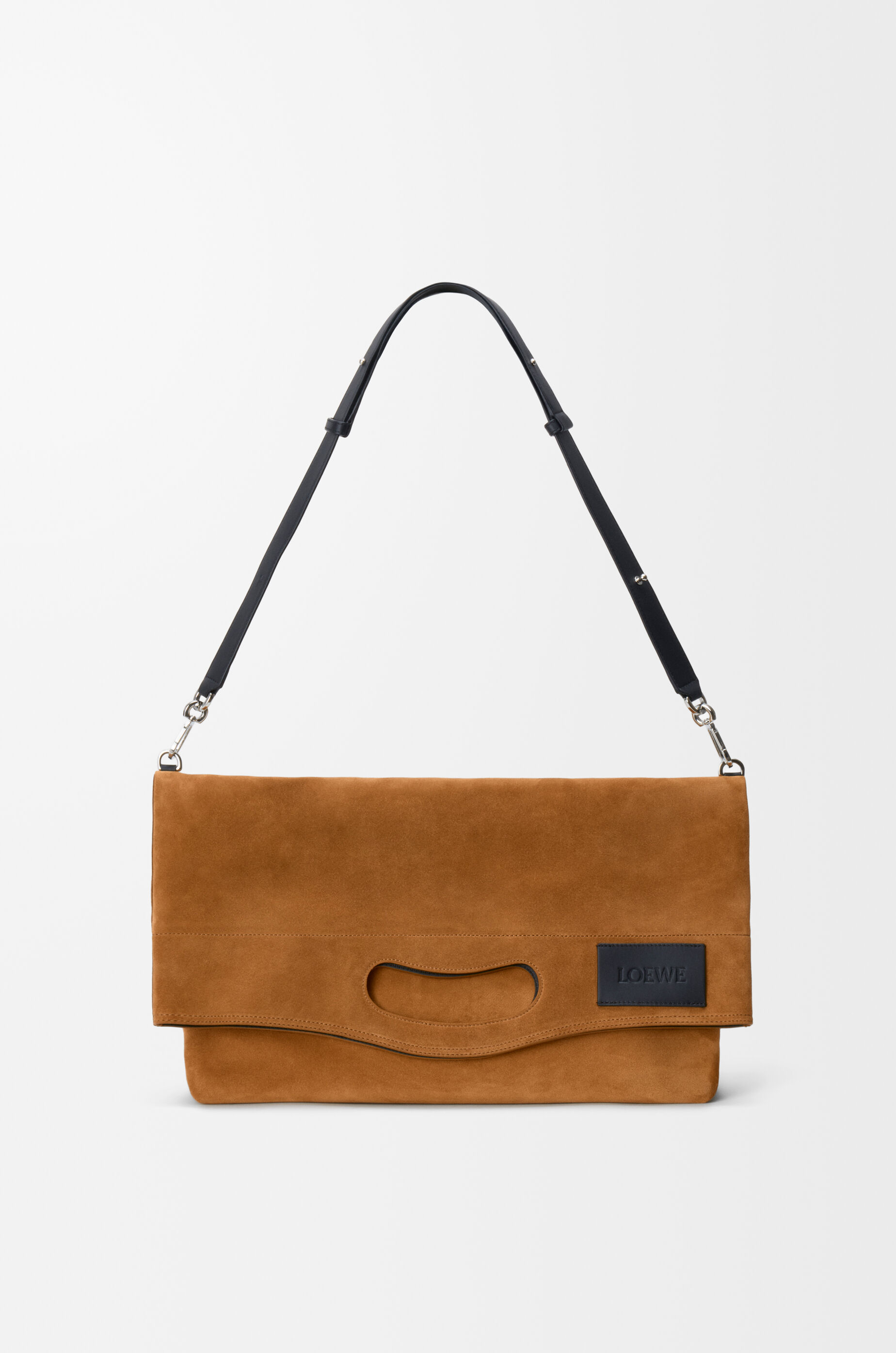 LOEWE ロエベ スエード トートバッグ オレンジ　ブラック スウェードA4 ボブ フォールデッド トート（スエード） ブラウン - ロエベ 日本 公式