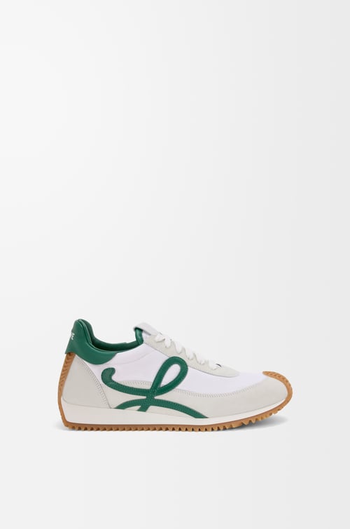 LOEWE フローランナー 2.0（ナイロン&スエード） White/Dark Green