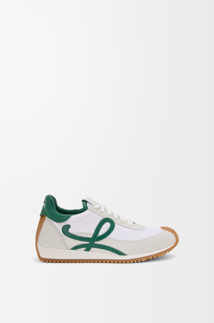 LOEWE フローランナー 2.0（ナイロン&スエード） White/Dark Green