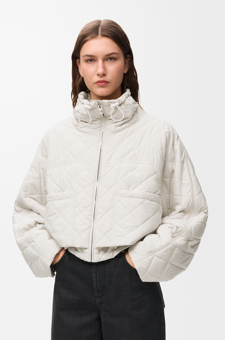 LOEWE Padded jacket in technical shell Ecru