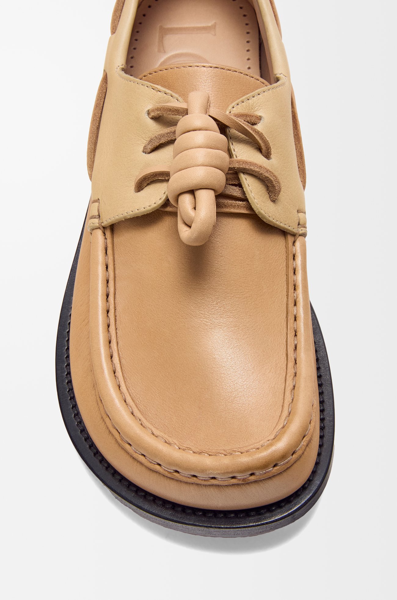 LOEWE Campo boat shoe in soft calfskin Cinnamon/Sand plp_rd