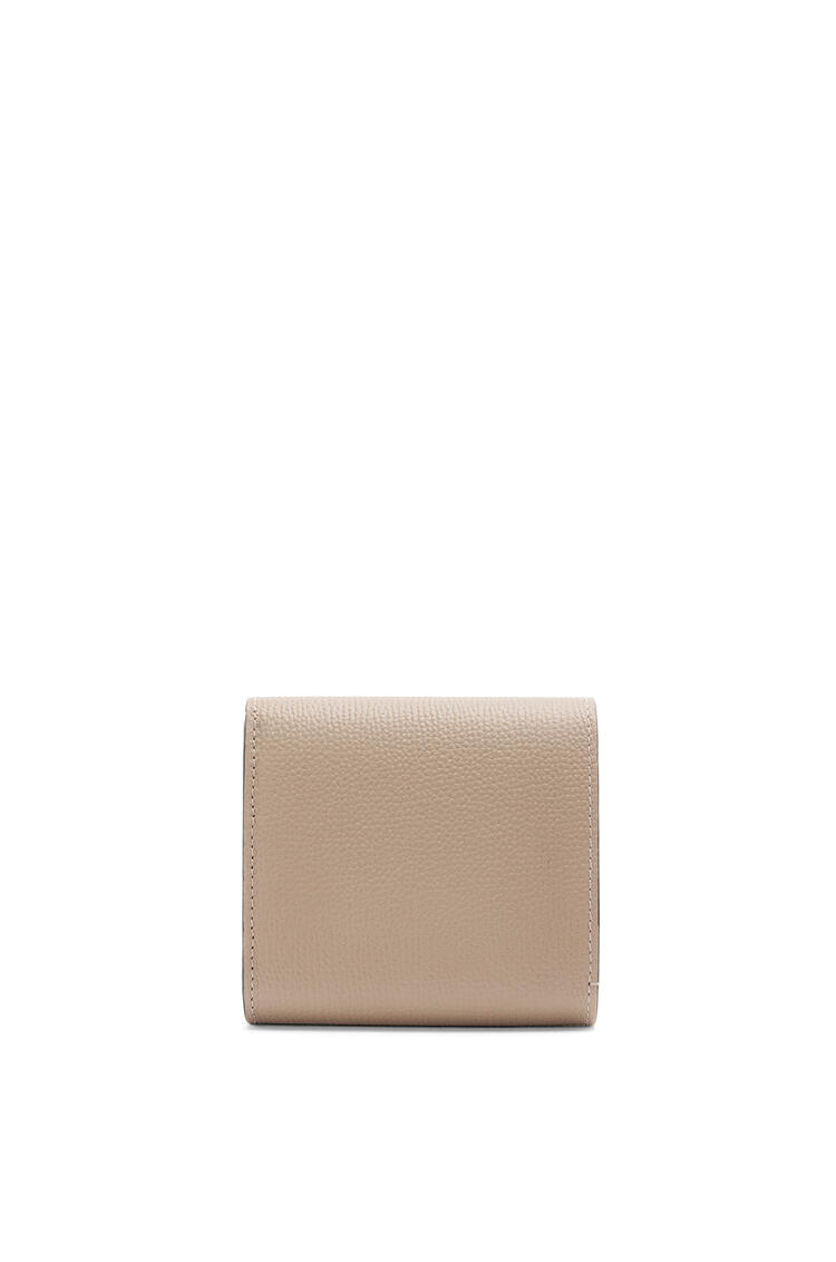 LOEWE Anagram compact flap wallet in pebble grain calfskin Sand