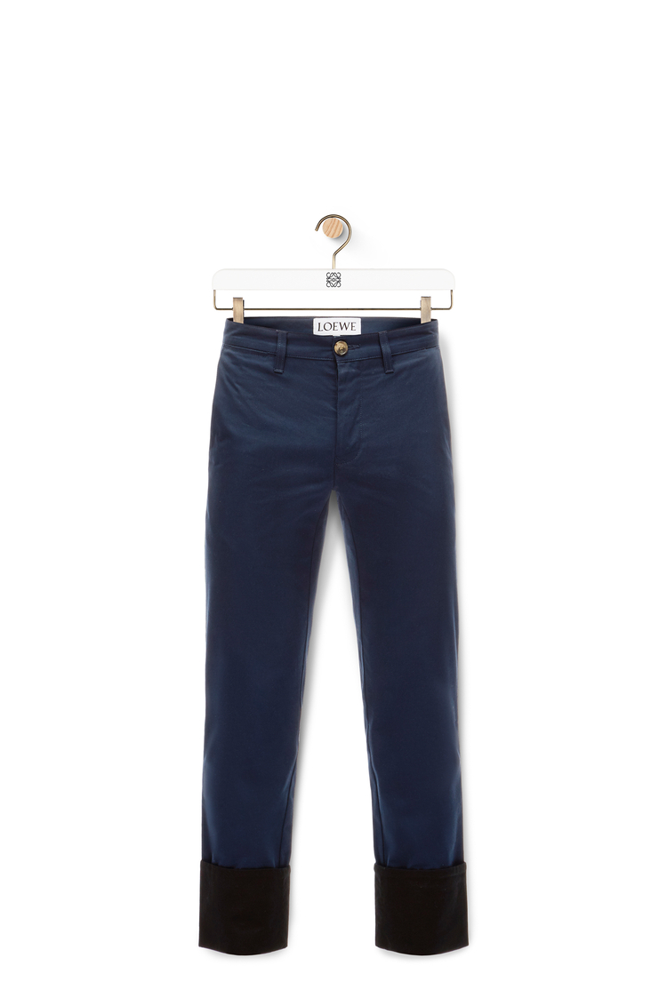 LOEWE TURN UP CHINO TROUSERS Blue/Black