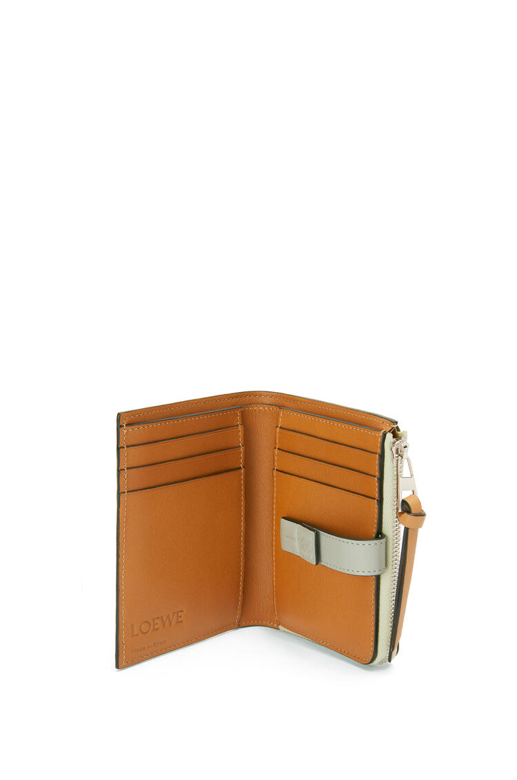 LOEWE Slim zip bifold wallet in soft grained calfskin Marble Green/Ash Grey pdp_rd