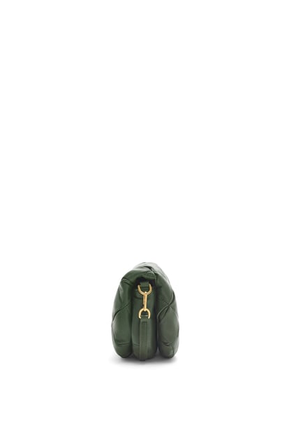 LOEWE Mini Puffer Goya in pleated shiny nappa lambskin Bottle Green plp_rd