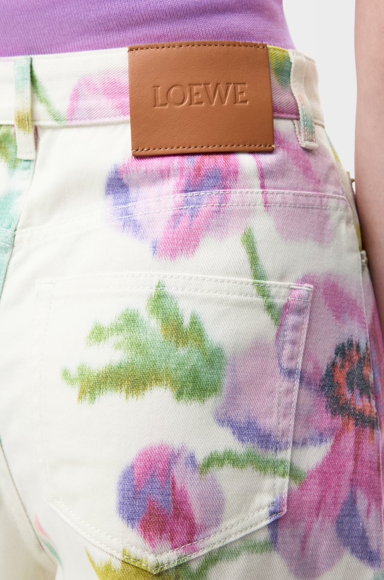 LOEWE 单宁布牛仔裤 白色/粉红色