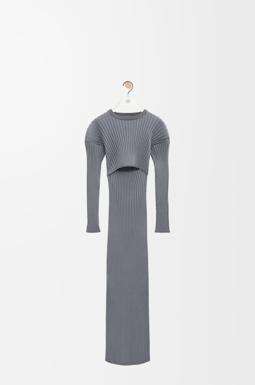 LOEWE Dress in cotton and viscose blend Grey
